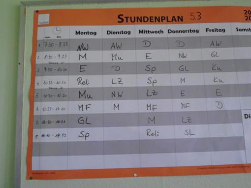 Stundenplan der 5. 510x382